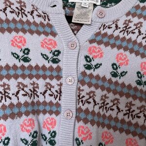 Beyond the Radar Gray Cropped Cardigan with Colorful Accents